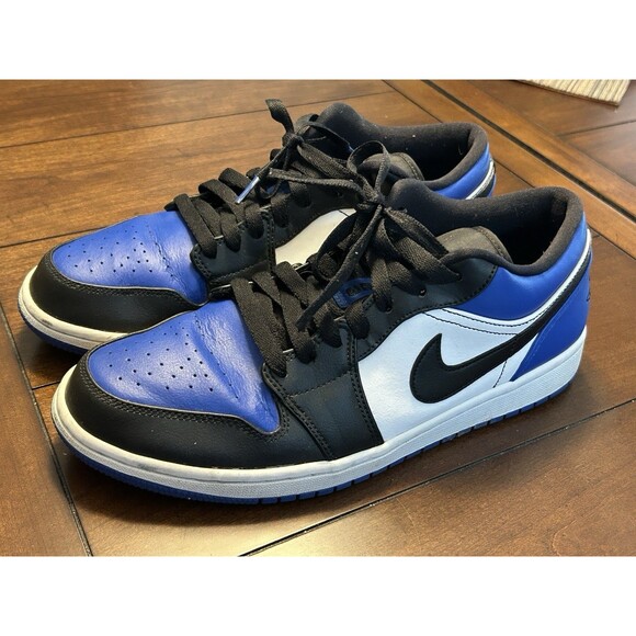 Nike‎ Air Jordan 1 Low Royal Toe CQ9446-400 US 11 Blue Black Sneakers - Picture 1 of 9